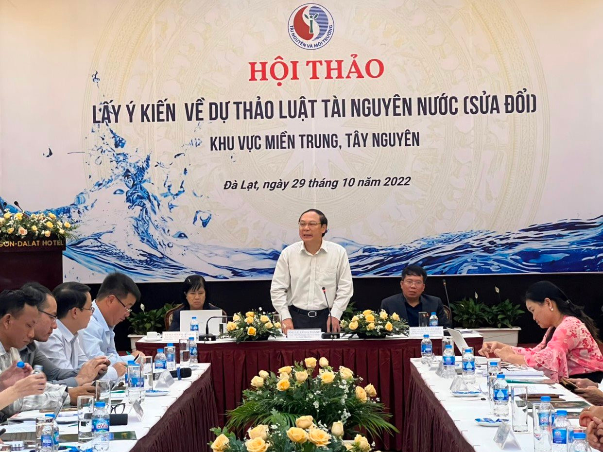 Thứ trưởng Lê Công Thành chủ trì Hội thảo lấy ý kiến dự thảo Luật Tài nguyên nước (sửa đổi) tại miền Trung, Tây Nguyên