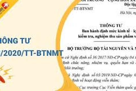 Bộ TN&MT ban hành Thông tư về định mức kinh tế kỹ thuật kiểm tra, nghiệm thu sản phẩm viễn thám